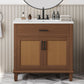 Bathroom Vanity With Ceramic Sink, Modern Free Standing Cabinet