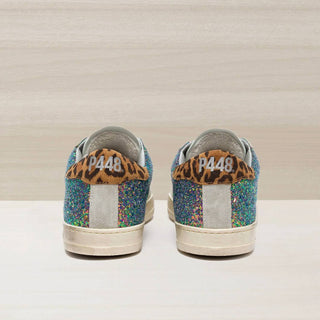 P448 - Tênis Feminino John Multi Glitter com Cadarço