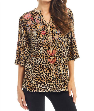 Adore - Blusa de veludo com bordado floral