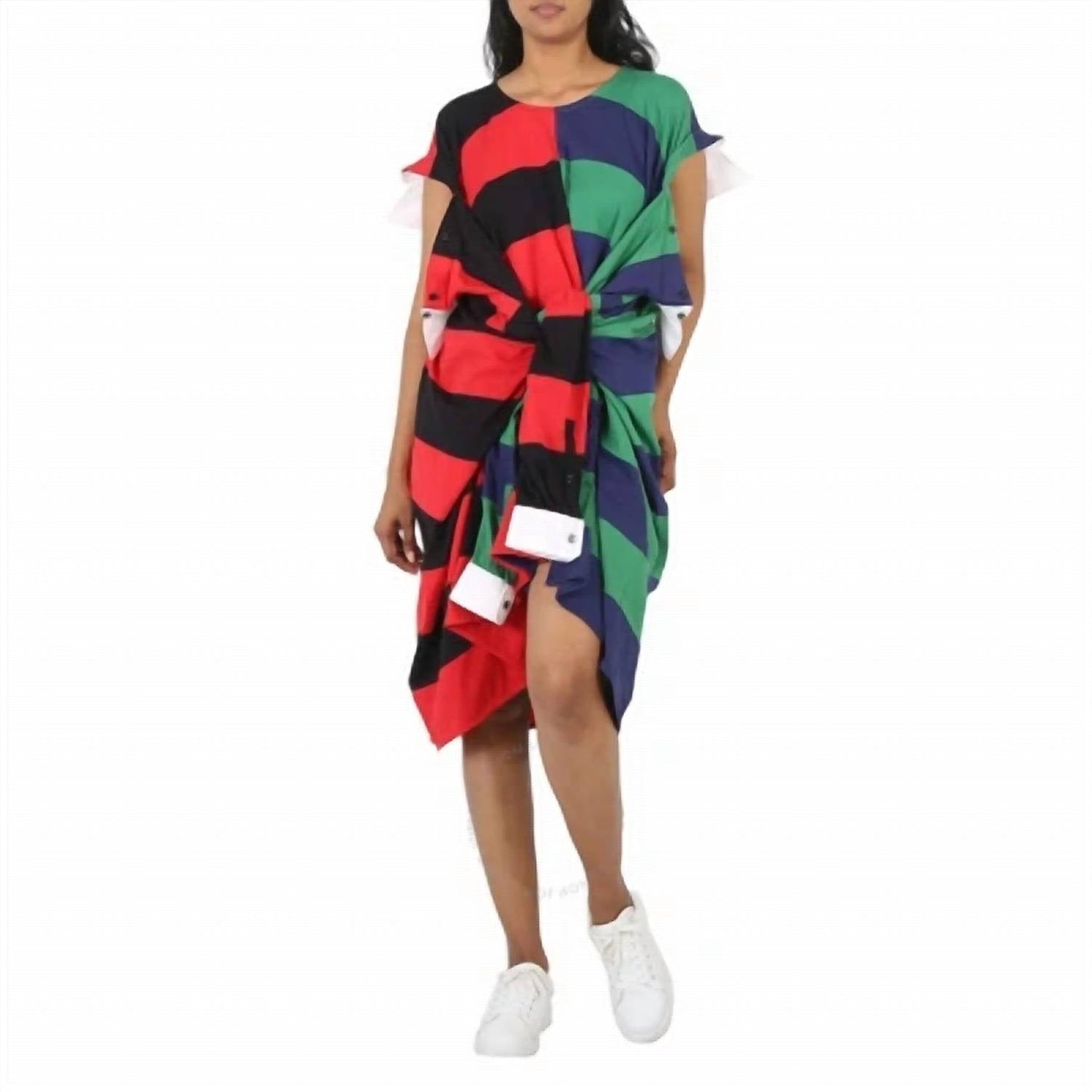 Burberry - Striped Cotton Reconstructed Rugby Shirt Dress