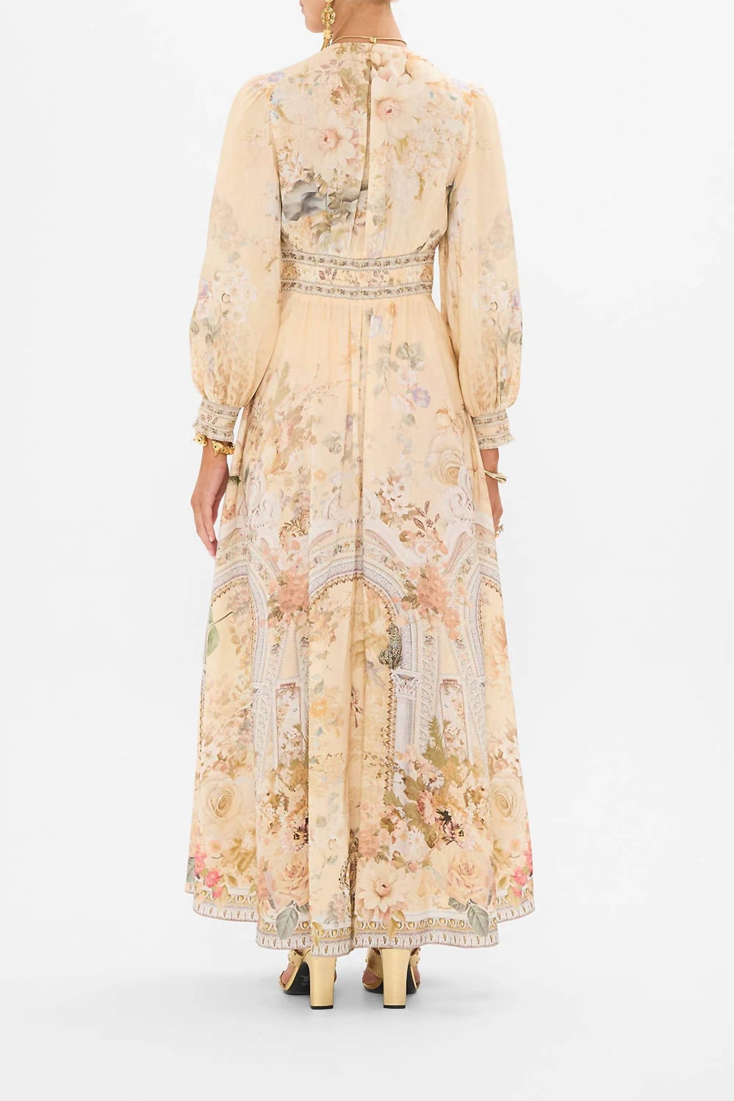 Camilla - Button Maxi Dress With Shaped Waistband
