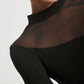 Lanston - Mesh Trim Mock Neck Top