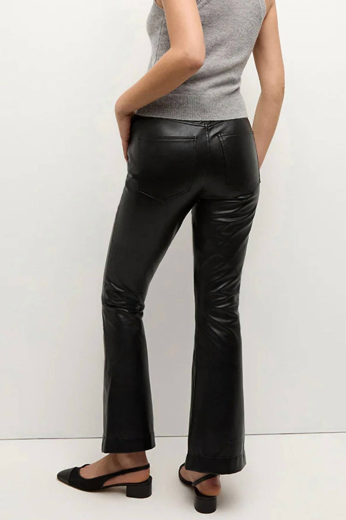 Veronica Beard - Carson Vegan Leather Kick-flare Pant