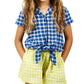 Arsene Et Les Pipelettes - Bow Plaid Blouse