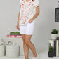 Paparazzi - Knit Embroidered V-Neck Short Sleeve Top