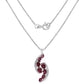 7.29 Carat Genuine Rhodolite & White Topaz .925 Sterling Silver Pendant