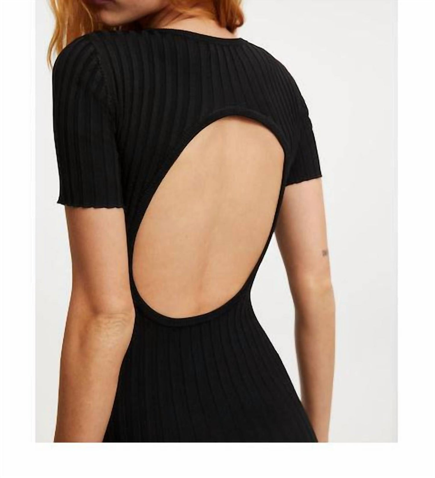 Good American - Rib Open Back Mini Dress