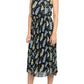 Sam Edelman - Square Neck Elastic Waist Zipper Back Pleated Dress