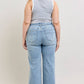 Judy Blue - Mid Rise Retro Fold-over Waistband Wide Leg Jeans