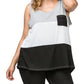 Entro - Color Block Waffle Knit Tank Top