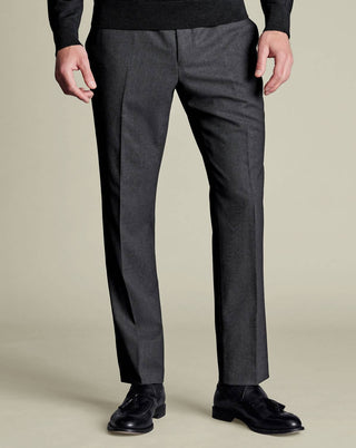 Charles Tyrwhitt - Calça de terno em sarja elástica natural