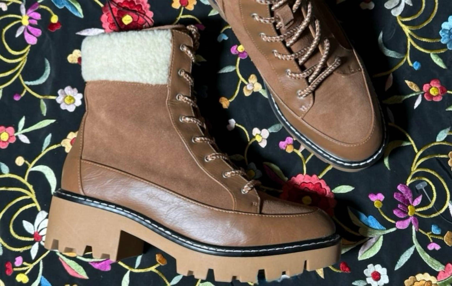 Violet & Red - Women's Alexa Leather Lace Up Bootie