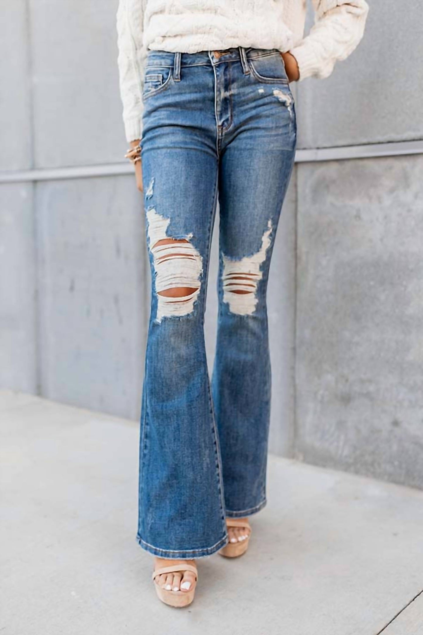 Judy Blue - Athena High Waist Distressed Flare Jeans
