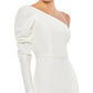 Mac Duggal - One-shoulder Gown With Dramatic Puff Sleeve And Thigh-high Slit