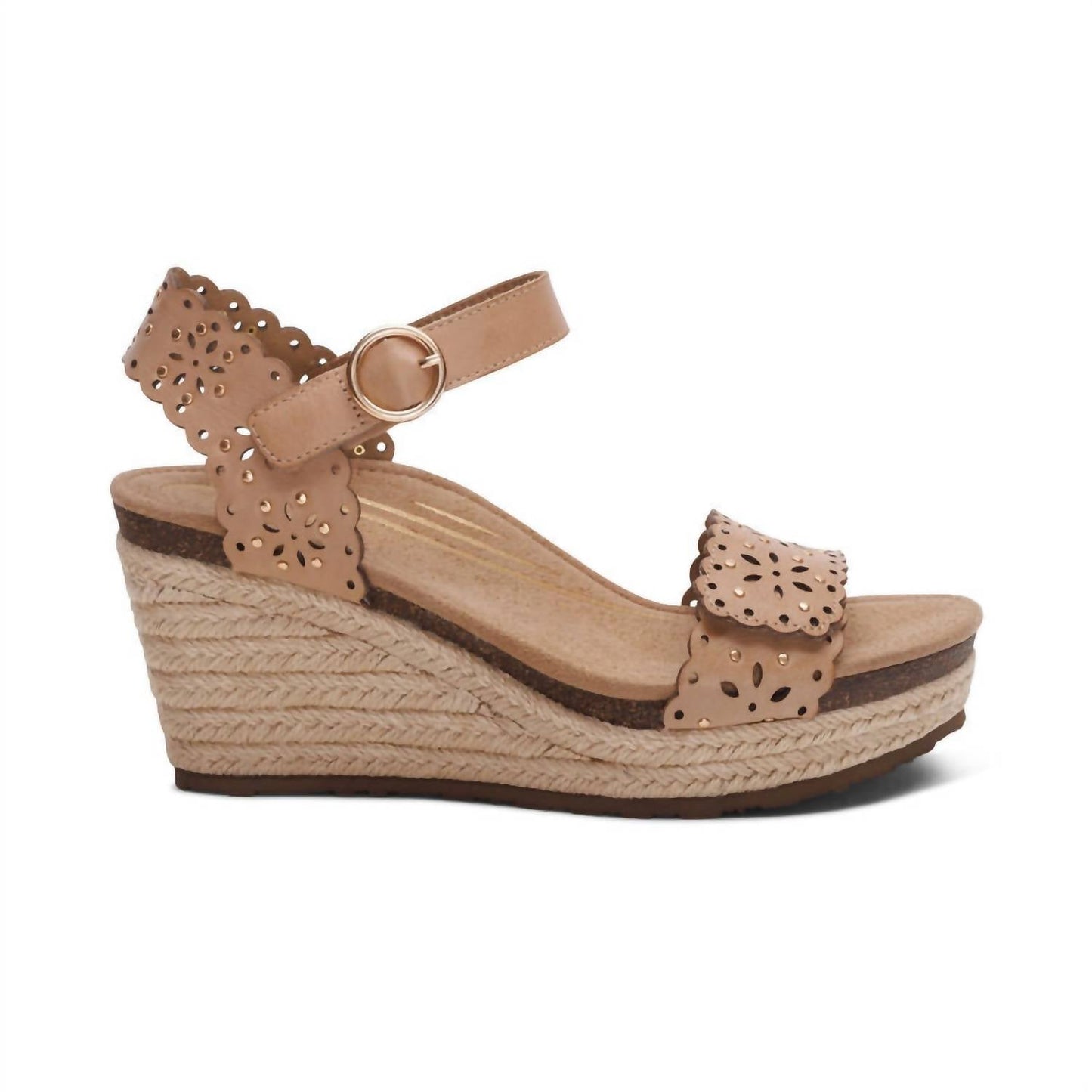 Aetrex - Women's Sydney Quarter Strap Espadrille Wedge