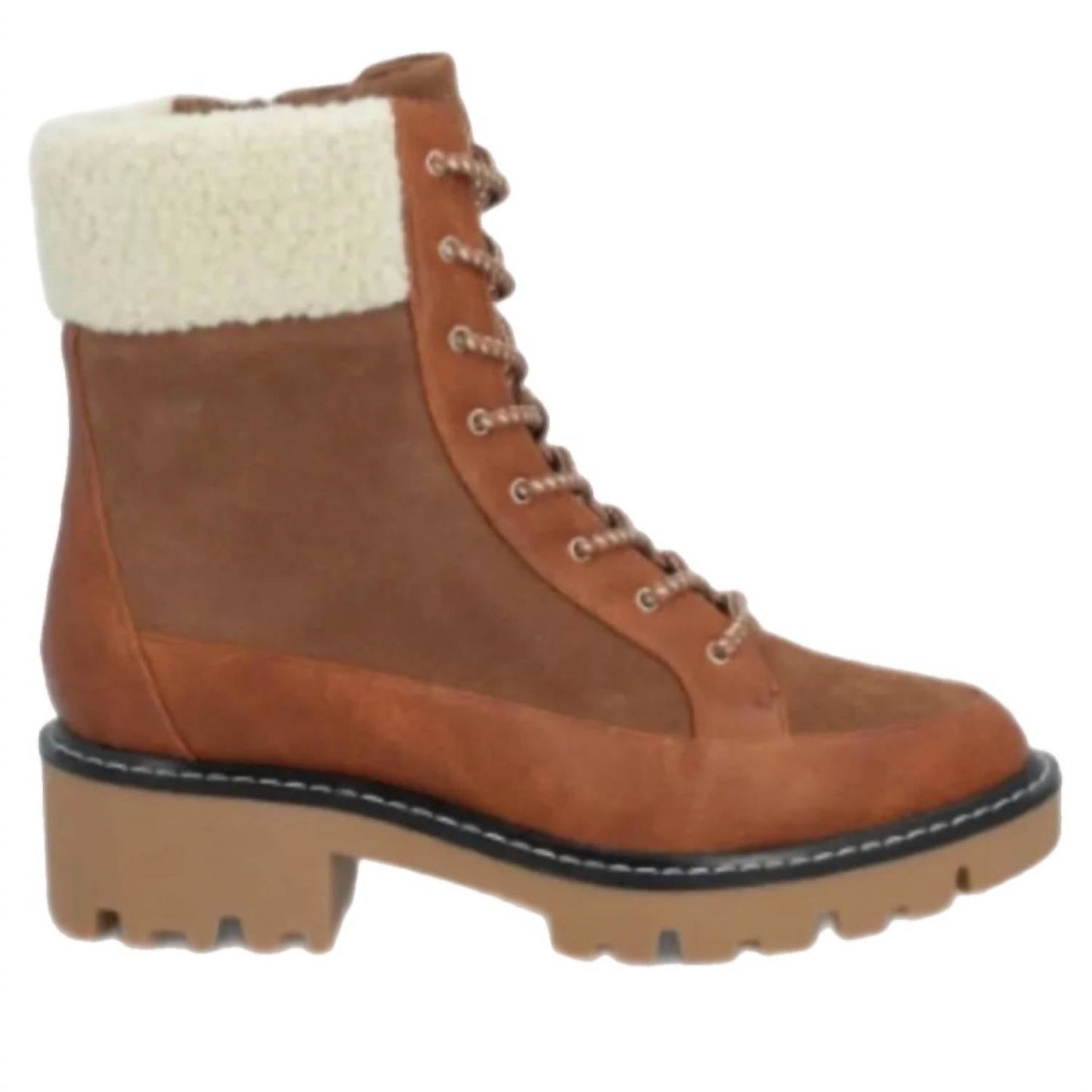 Violet & Red - Women's Alexa Leather Lace Up Bootie