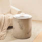 Rustic Magnesium Oxide Side Table With Fish Pattern Design - Gray