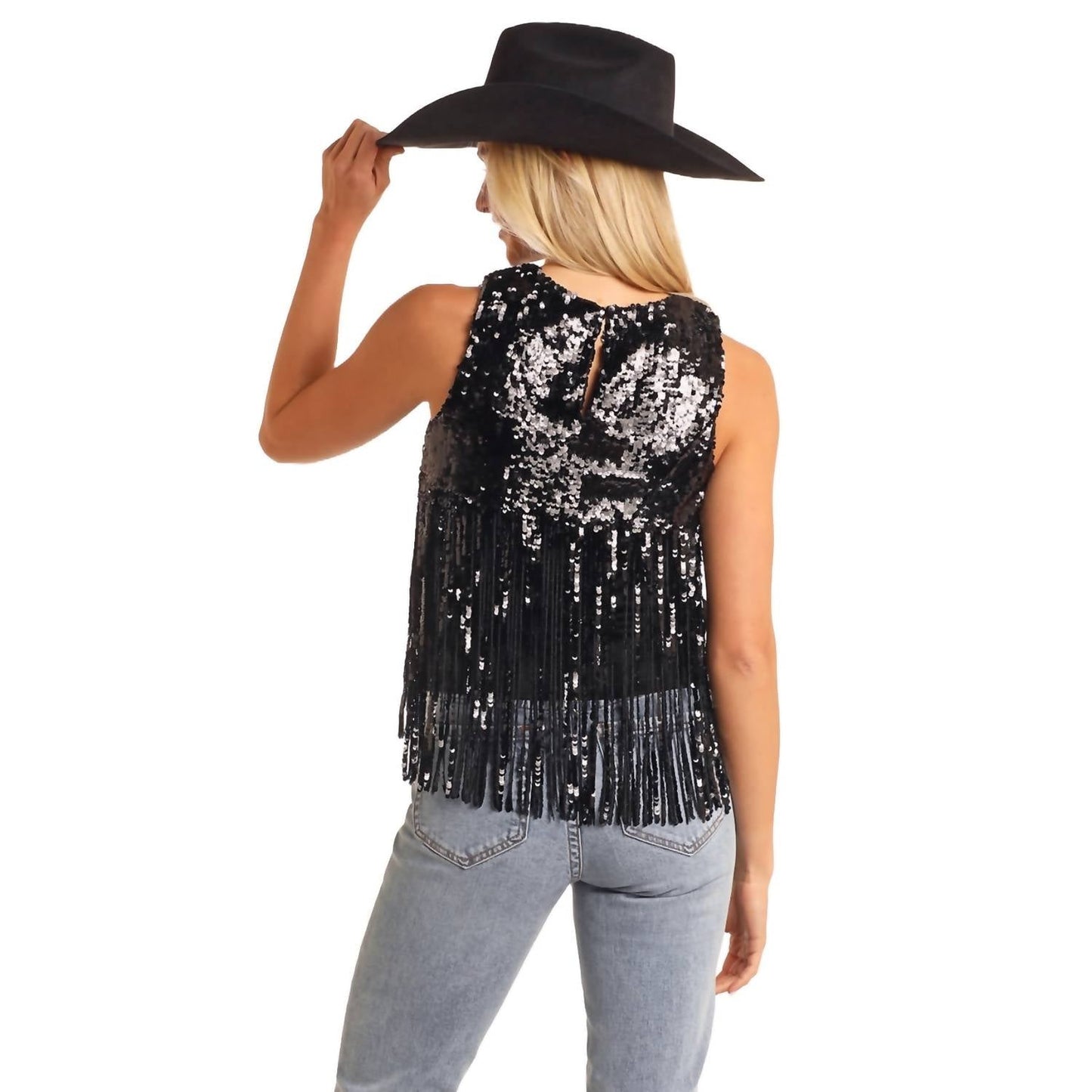 Panhandle - Sequin Fringe Tank Top