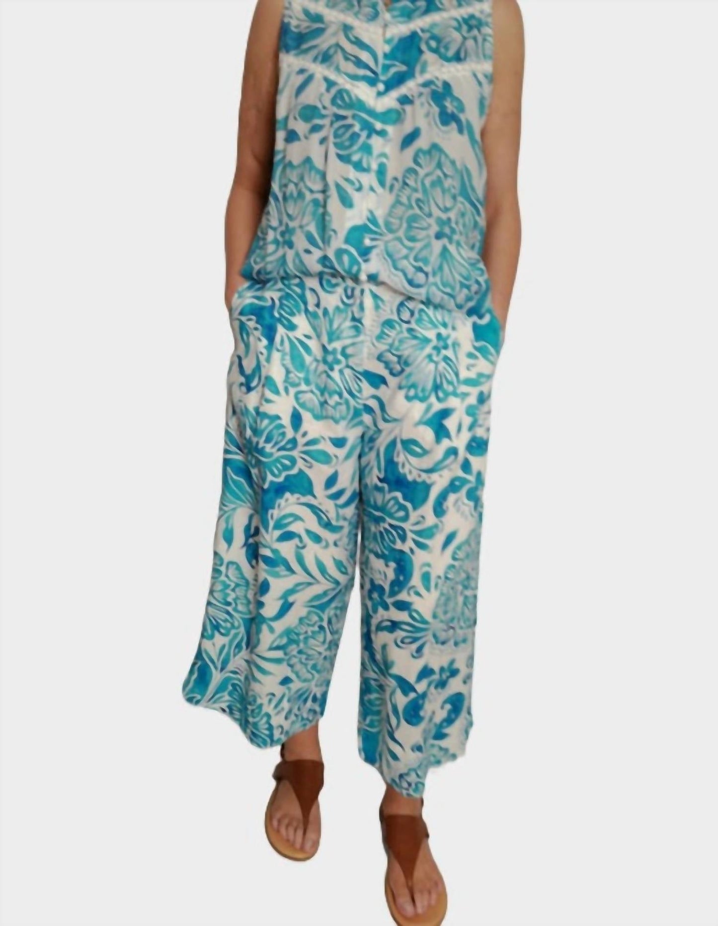 Johnny Was - LINEN PLEATED CULOTTE PANTS