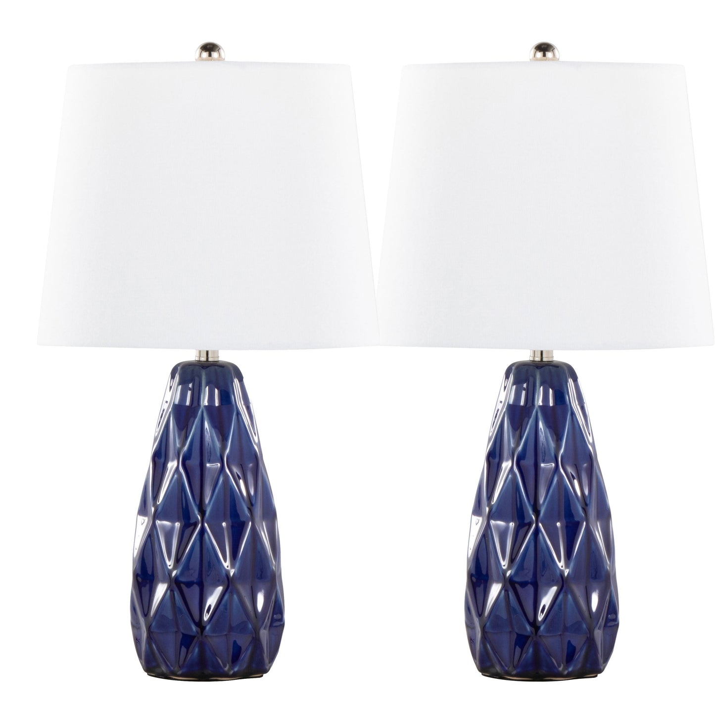 Hex 20' Contemporary Ceramic Accent Lamp Set of 2