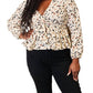 Double Take - Vibrant Plunge Peplum Top
