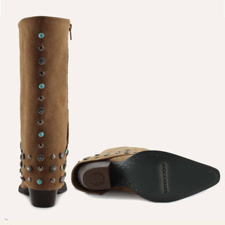 Buck &amp; Brana - Botas de cowgirl de couro Arianna Old Gold