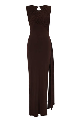 Nelblu - Vestido longo com decote redondo Setas