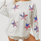 Trendsi - BiBi American Flag Sequin Star Sweatshirt