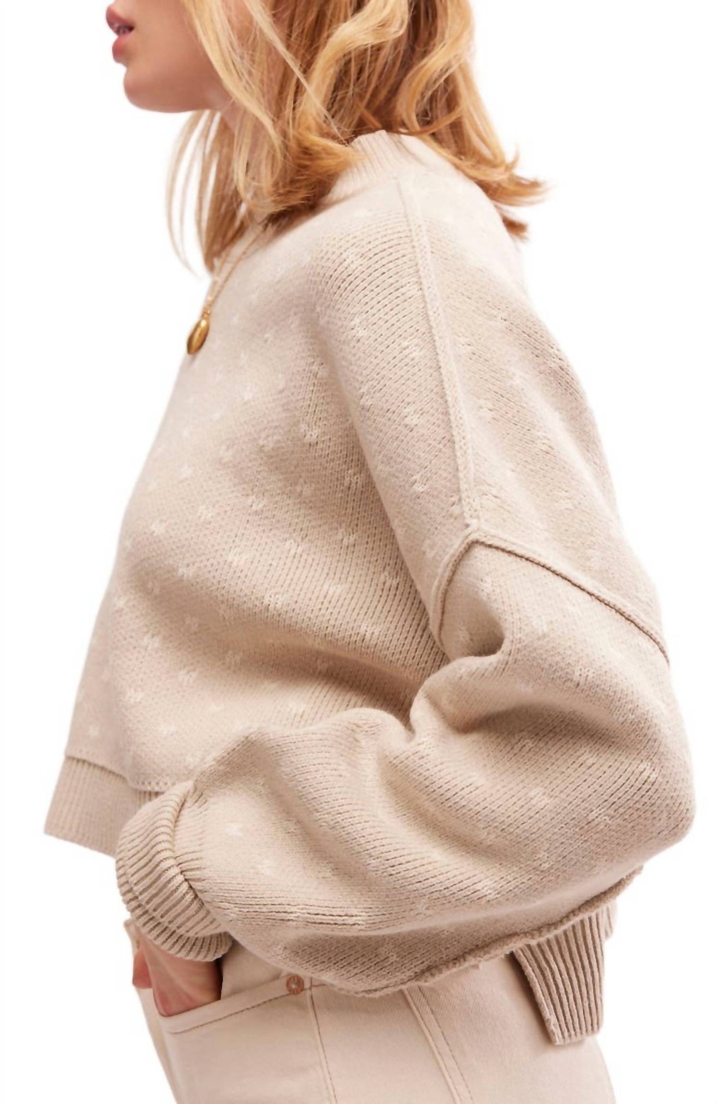 Free People - Easy Street Patterned Crop Pullover