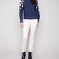 Charlie B - Crew Neck Sweater With Embroidery Details