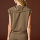 Papermoon - Half Zip Cropped Sweatshirt And Shorts Set