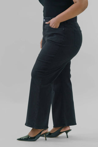 Nydj - Calça jeans larga com cintura alta e perna larga