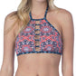 Lucky Brand - Reversible Medallion High Neck Bikini Top
