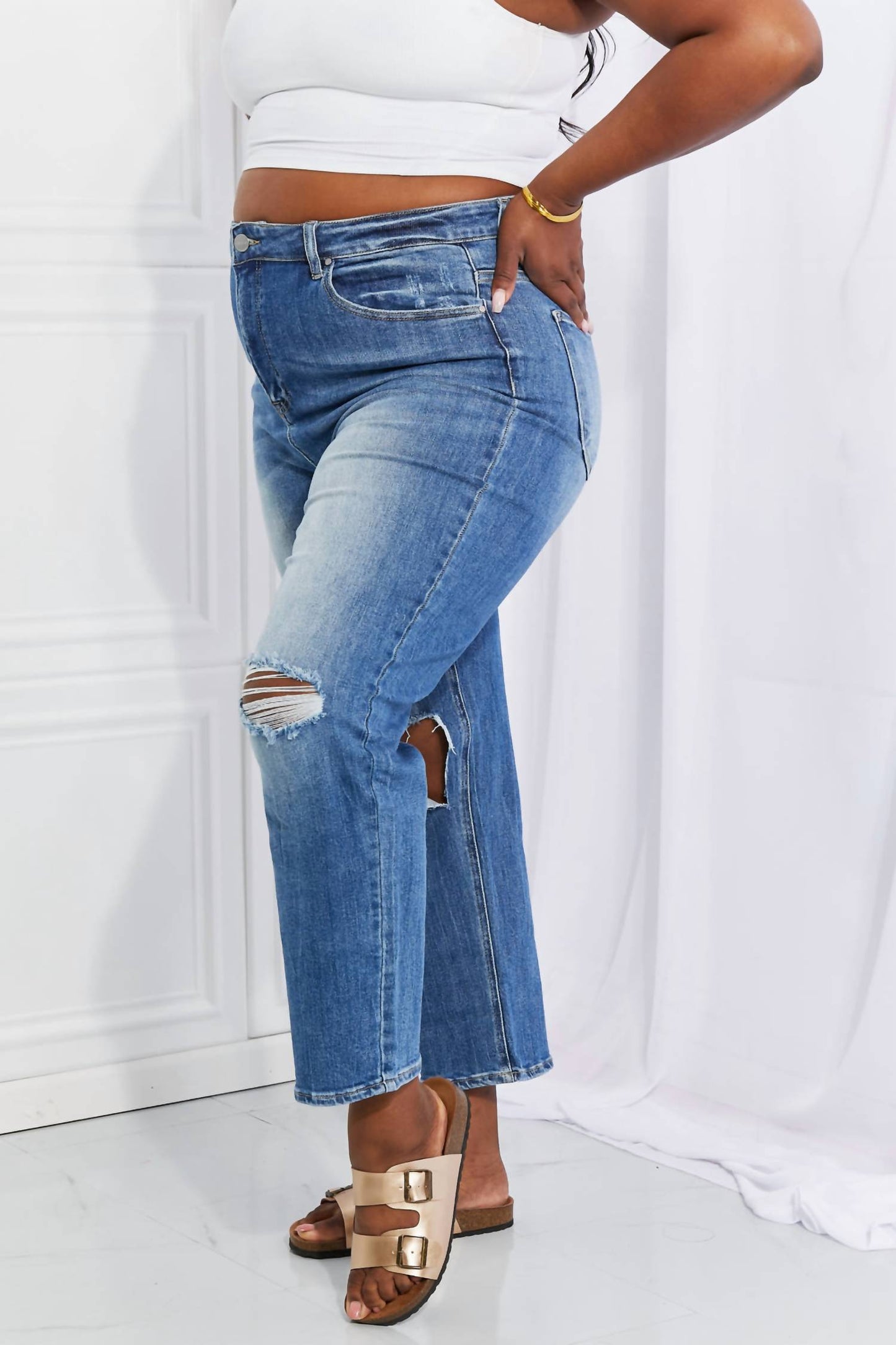 Risen - Women's Full Size Emily High Rise Relaxed Jeans