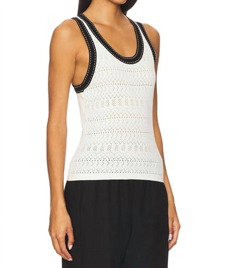 Autumn Cashmere - Pointelle Racer Back Saddle Stitching Tank
