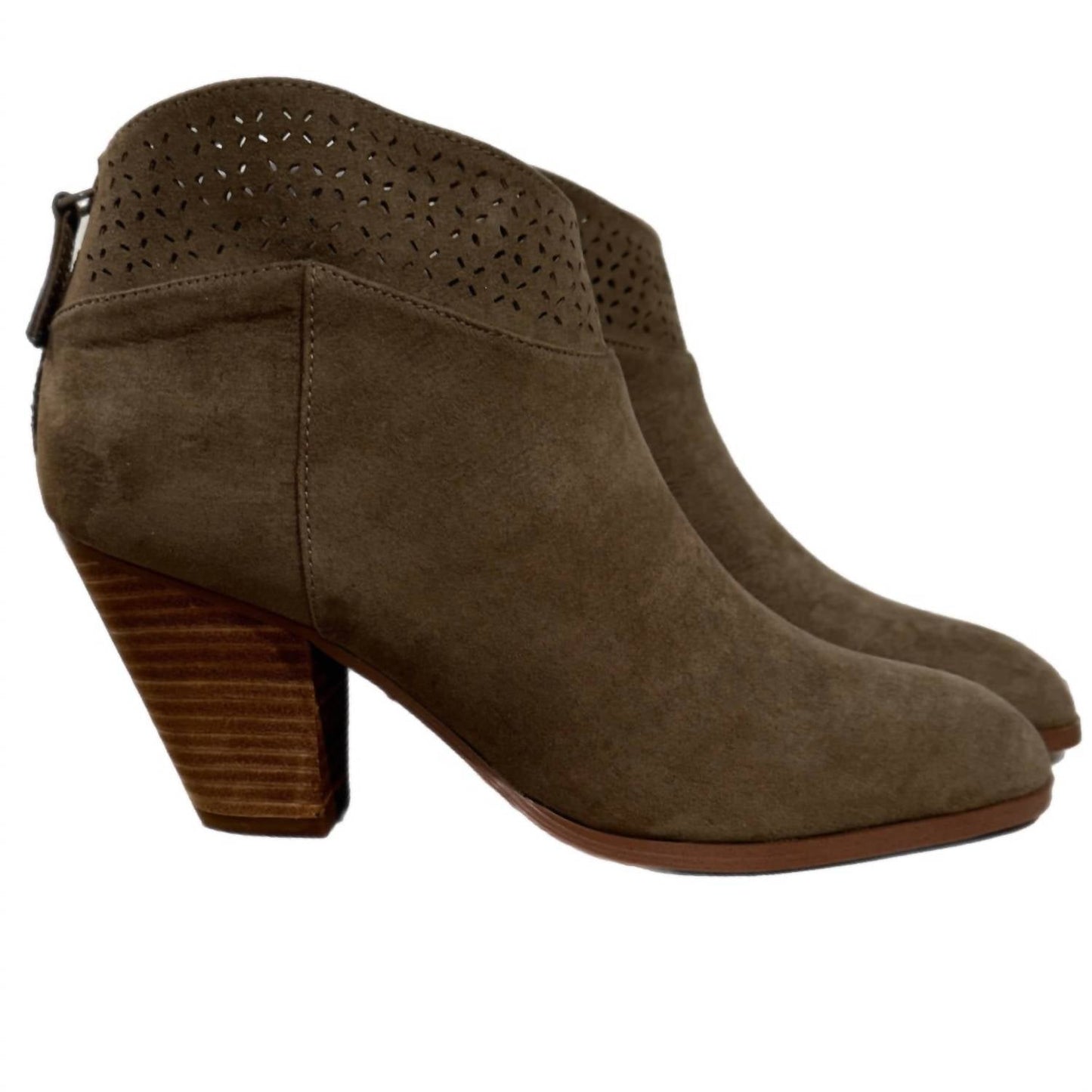 Violet & Red - Women's Lazer Cut Topline Boho Chic Heeled Bootie