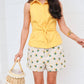 2.7 August Apparel - Daisy Embroidered Linen Shorts