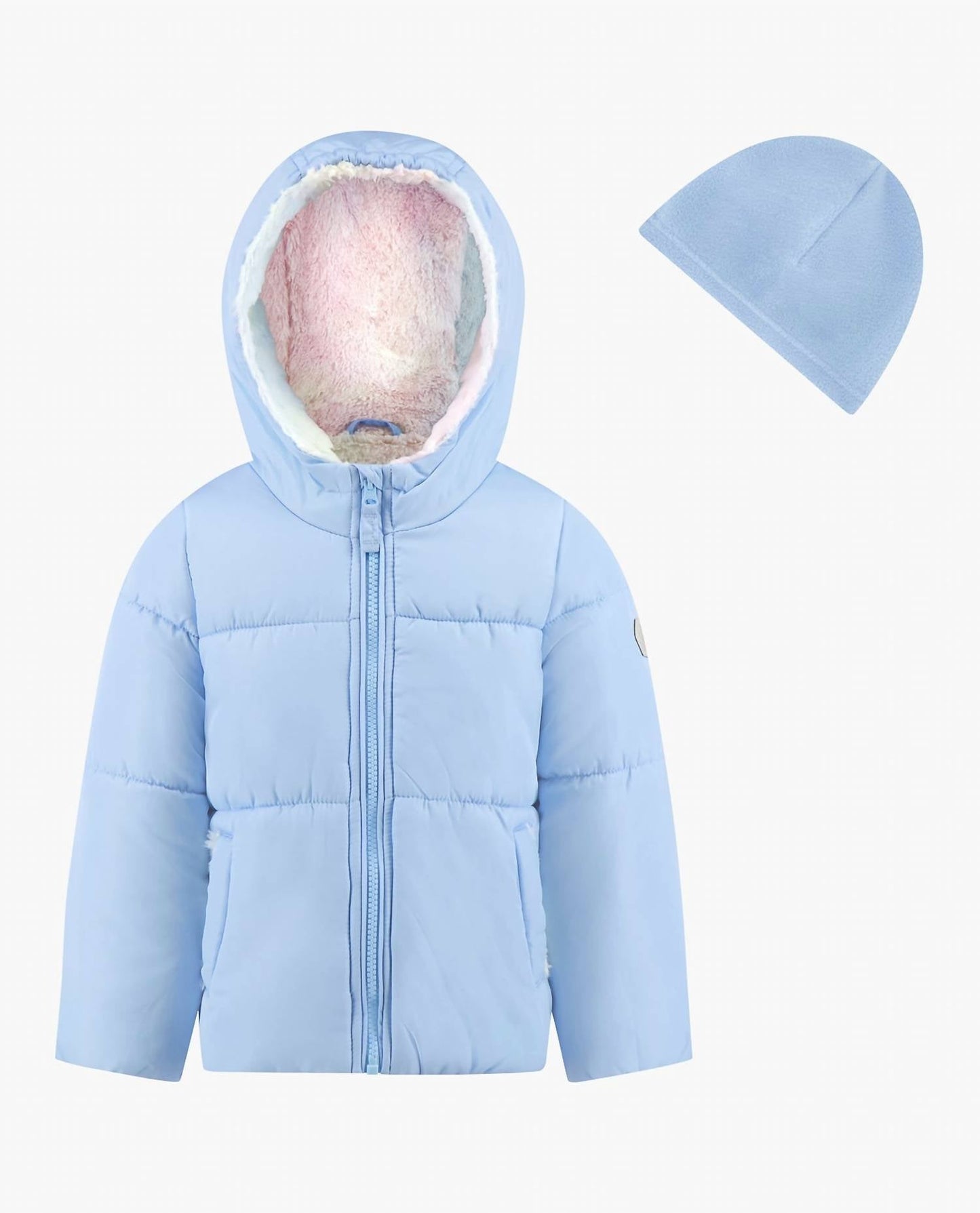 London Fog - Baby Girls Zip-front Hooded Loose Fit Puffer Jacket