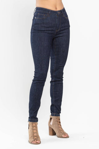 Judy Blue - Calça jeans skinny com bolsos de cintura alta e bordado