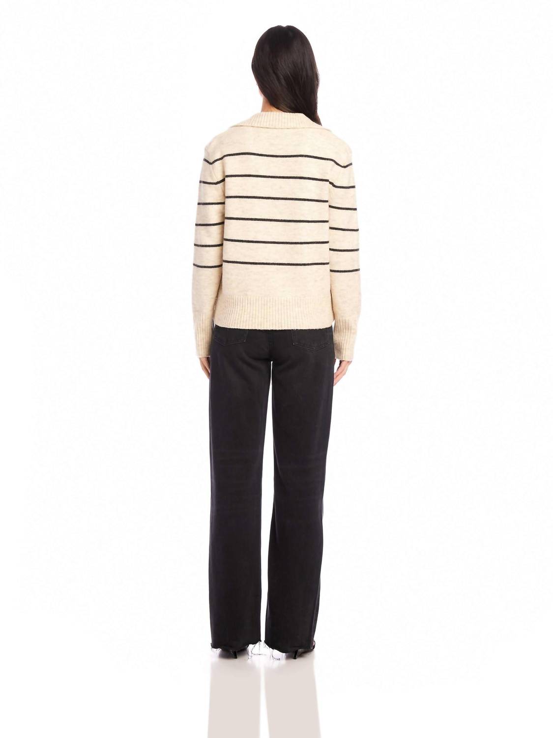 Fifteen Twenty - Lisa Stripe V-neck Sweater
