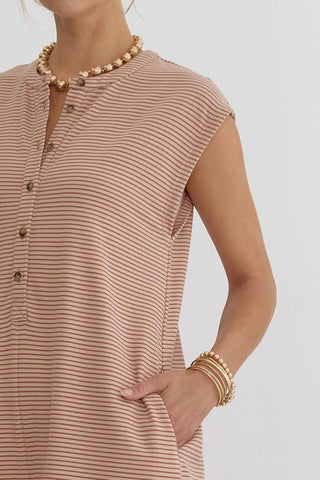 Entro - Macacão listrado oversized com pernas largas