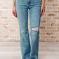 Judy Blue - Mid Rise Distressed Released Hem Bootcut Jeans
