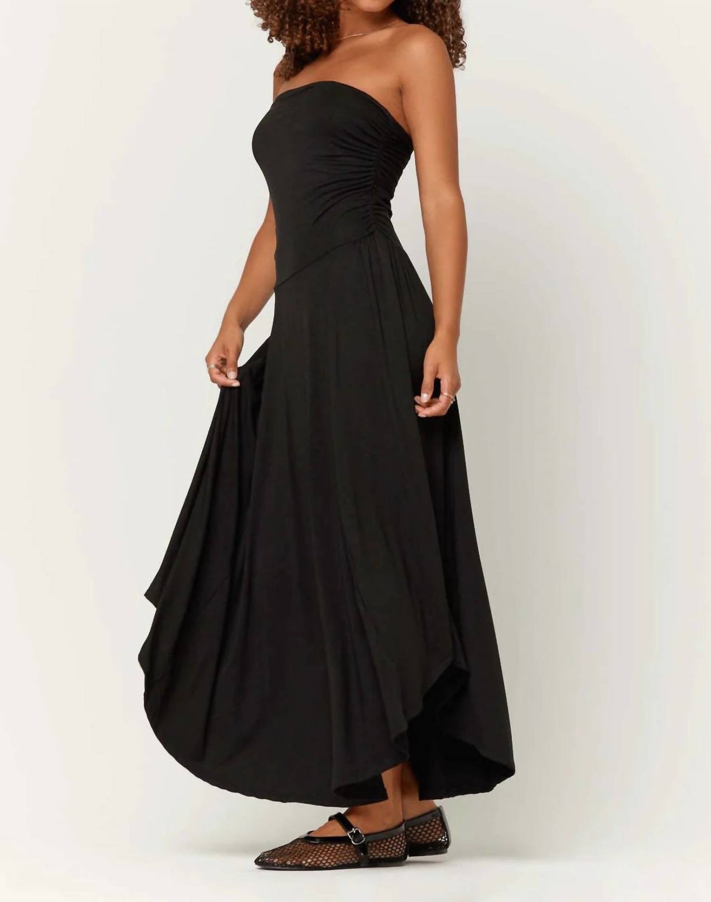 Project Social T - Goddess Strapless Shirred Dress