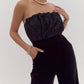Entro - Strapless Glittery Velvet Romper