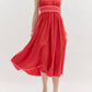 Entro - Scarlet Pink Piping Midi Dress