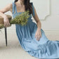 Blu Pepper - Smocked Tie Strap Maxi Dress