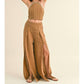 Miou Muse - Eyelet Slit Wide Leg Pant