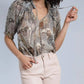 Lola & Sophie - Garden Foil Peasant Blouse