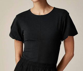 J.Crew - Blusa de manga bufante com costas abertas em mistura de algodão elástico