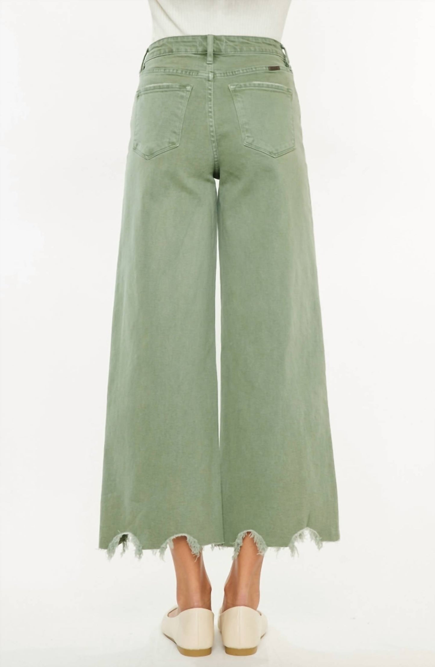 Kancan - High Rise Cropped Wide Leg Jean